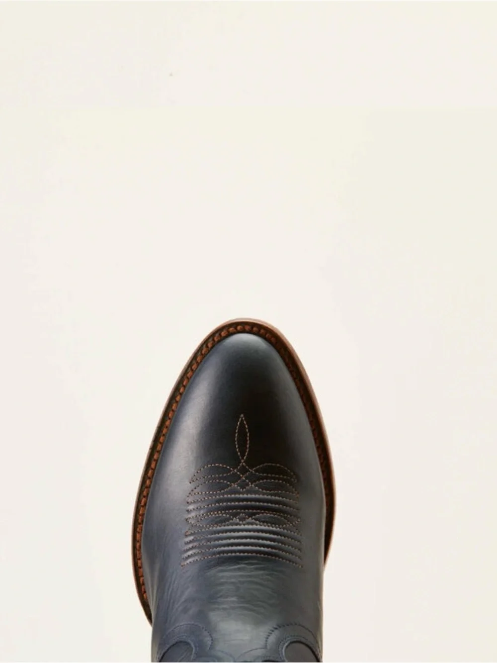 Ariat Navy Leather Tall Western Boots with Brown Stitching